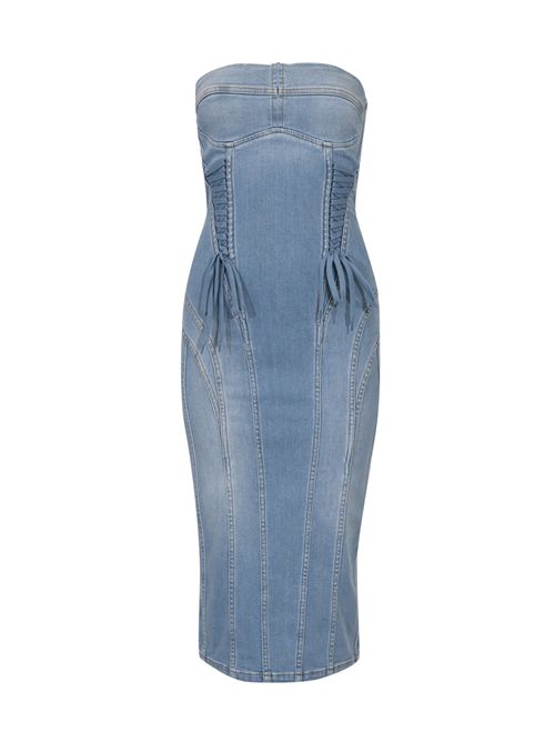 Abito in denim di cotone e lyocell con lacci criss-cross Elisabetta Franchi | AJ47D61E2192